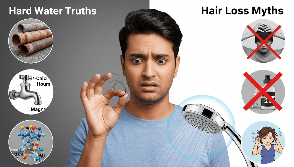 Does Hard Water Cause Hair Loss? The Complete Truth for Indian Households - Alloroots Hair Transplant Clinic - India's Best Hair Transplant Services